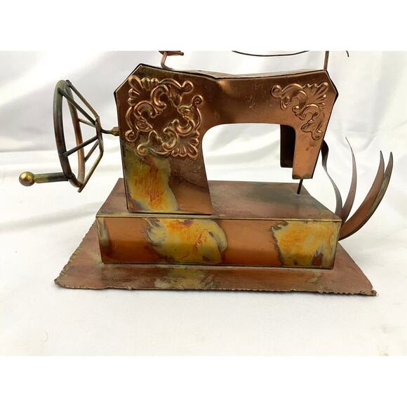 VTG Copper Metal Music Sewing Machine Music Box Made in Hong Kong - Picture 2 of 10